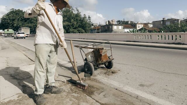 man cleaning